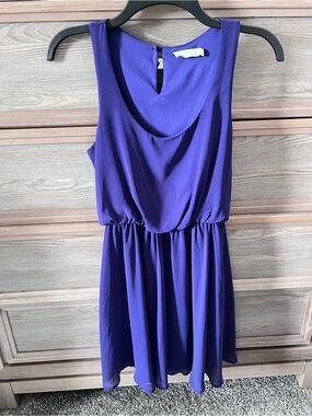 Lush Royal Purple Sleeveless Scoop Neck Mini Dress